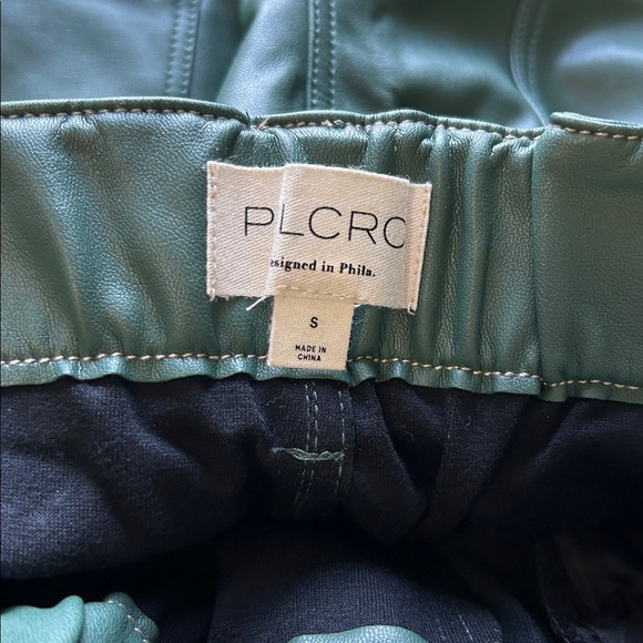Anthropologie Pilcro Faux Leather Soft Parachute Pants Dark Green Sz S NEW - Picture 11 of 15